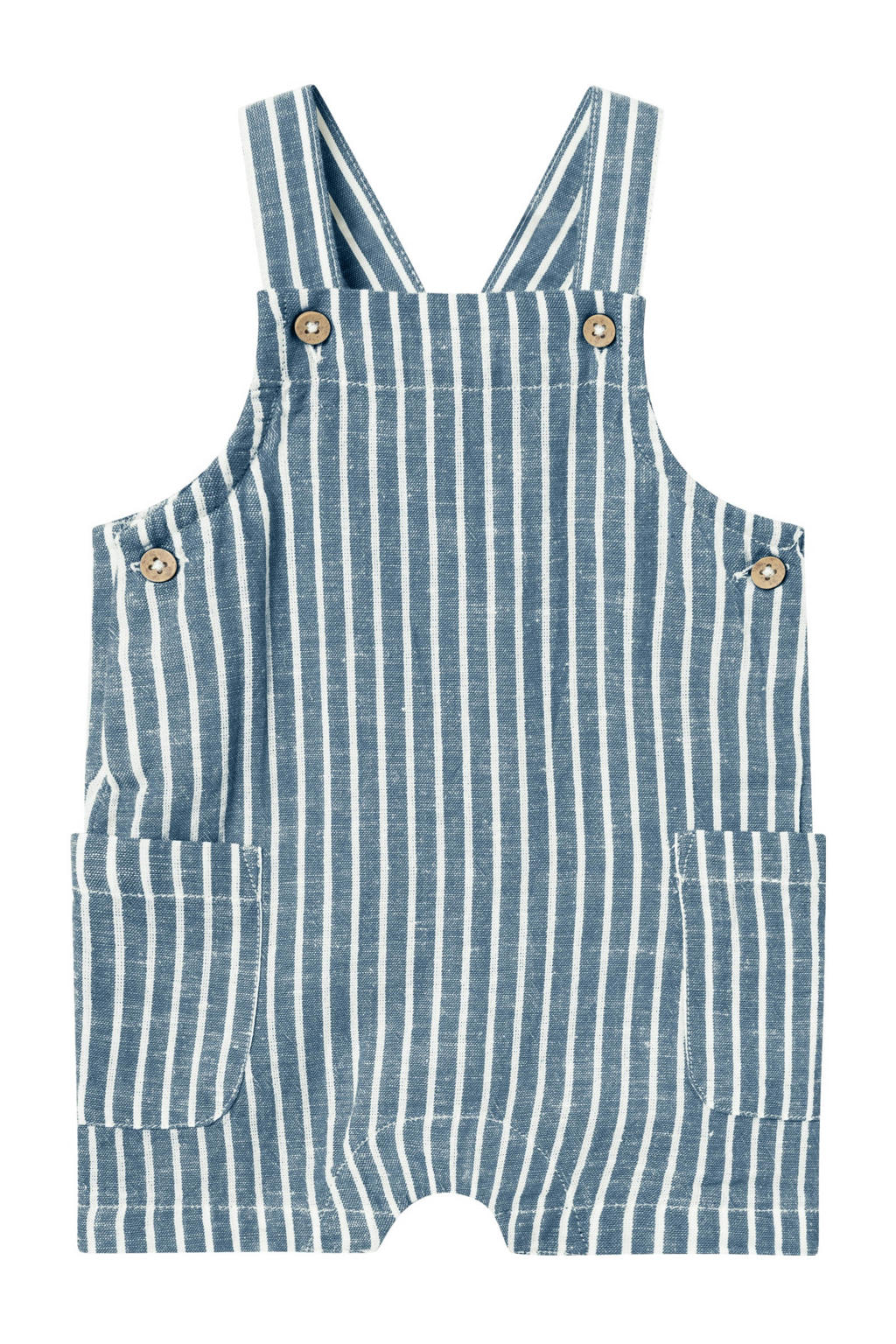 Blauw en witte jongens NAME IT BABY baby gestreepte tuinbroek van katoen