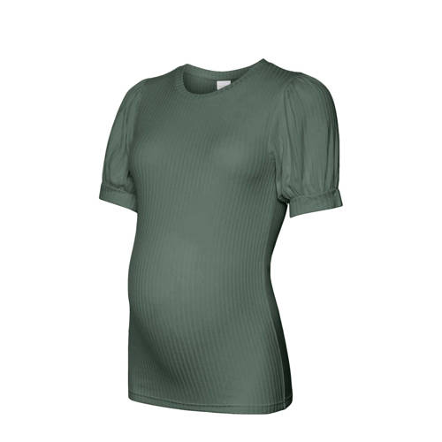 MAMALICIOUS zwangerschapsshirt MLTRINITY groen T-shirt Dames Viscose Ronde hals