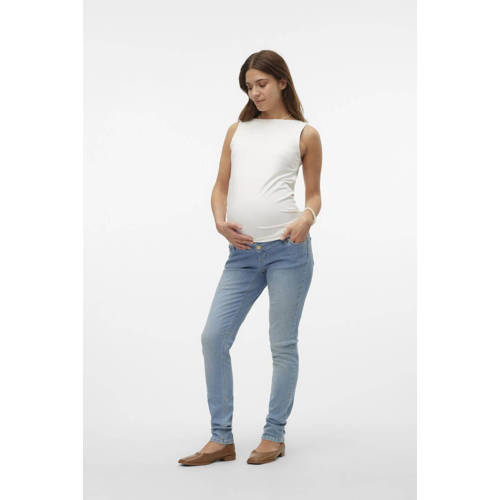 Mamalicious zwangerschaps skinny jeans MLOLIVIA light blue denim Effen 32-32