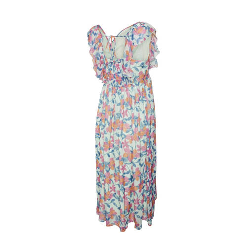Mamalicious gebloemde zwangerschapsjurk MLADA mintgroen roze Dames Polyester V-hals S