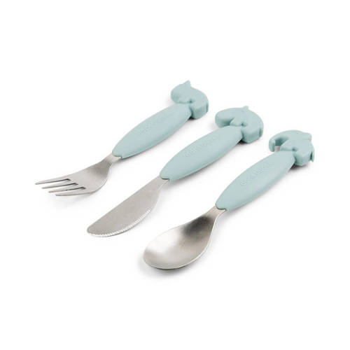 Done by Deer Easy-grip cutlery set Deer friends Blue Bestek