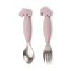Done by Deer Easy-grip bestekset met lepel en vork Deer friends - Powder