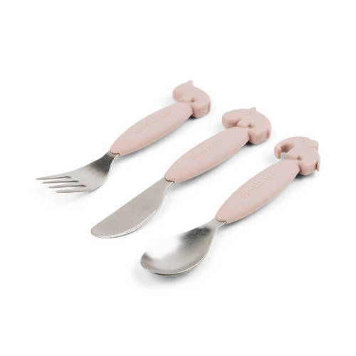 Done by Deer Easy-grip cutlery set Deer friends Powder Bestek