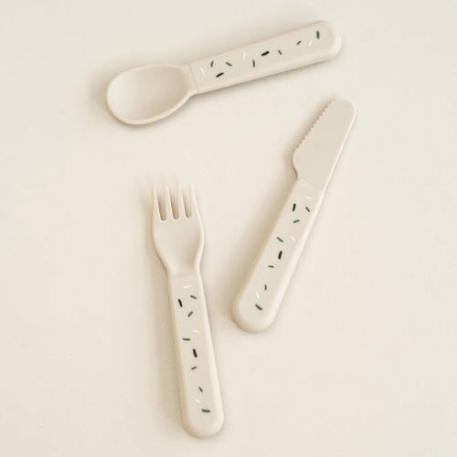 Done by Deer Foodie cutlery set Confetti Sand Bestek