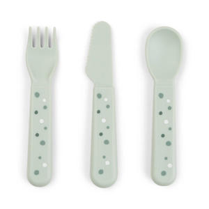 Foodie cutlery set Happy dots Green