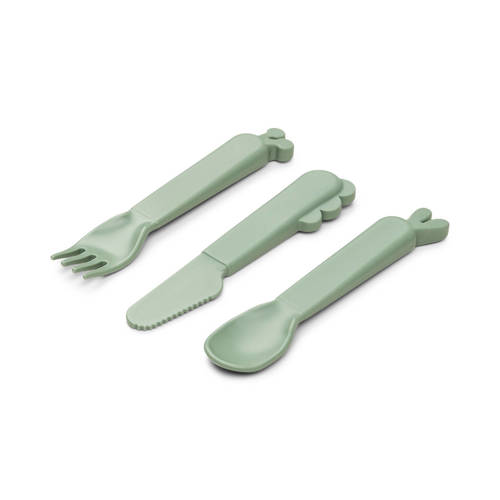 Done by Deer Kiddish cutlery set Deer friends Green Bestek