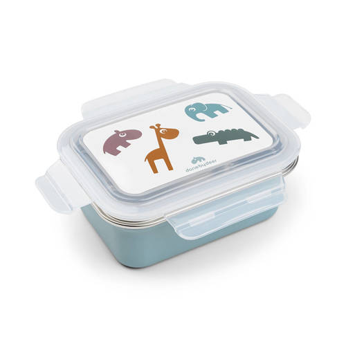 Done by Deer Metal lunch box Deer friends Blue Broodtrommel