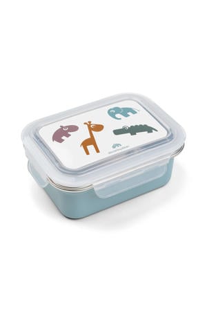 Metalen lunchbox Deer friends - Blauw