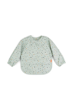 slabbetje met mouwen Happy dots - Groen