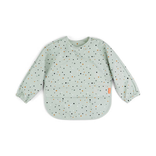 Done by Deer slabbetje met mouwen Happy dots - Groen afbeelding