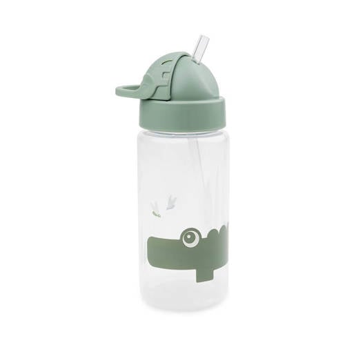 Done by Deer Straw bottle Croco Green Rietjesbeker