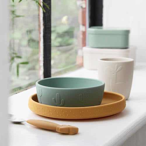 Done by Deer Stick&Stay dinner set Lalee Green Mustard Sand Serviesset