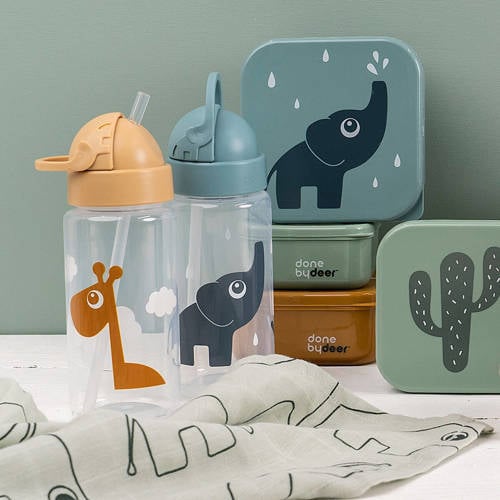 Done by Deer Straw bottle Elphee Blue Rietjesbeker