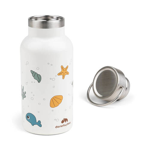 Done by Deer Thermo metal bottle Sea friends Beige Thermosfles