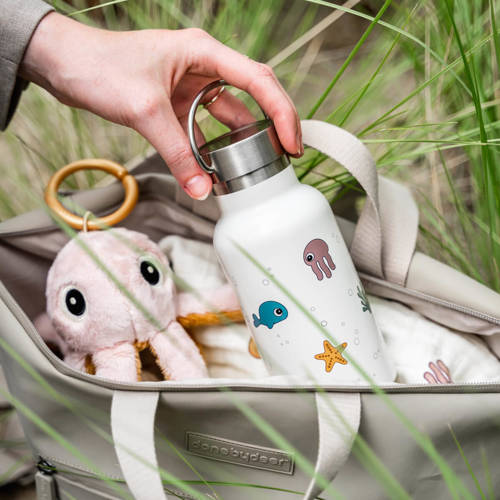 Done by Deer Thermo metal bottle Sea friends Beige Thermosfles