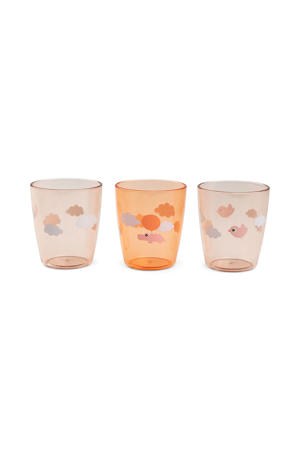 Yummy miniglas Happy clouds (set van 3) - Papaya