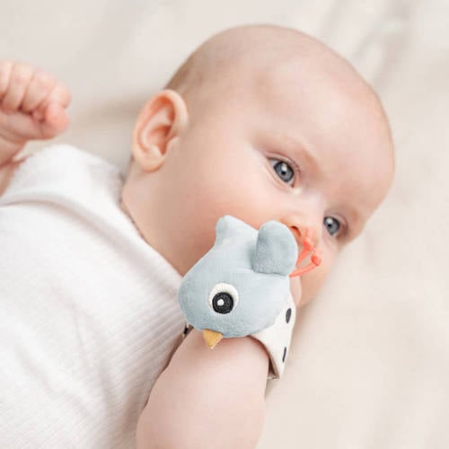 Done by Deer Wrist rattle set 2-pack Happy clouds Blue Rammelaar