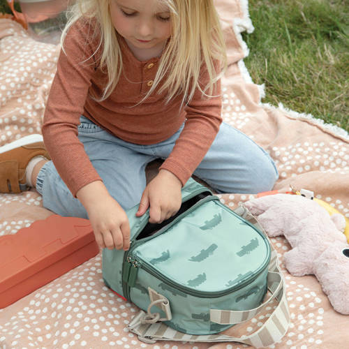 Done by Deer Kids insulated lunch bag Croco Green Tas Jongens Meisjes Polyester