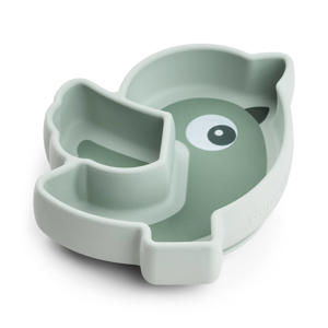 Siliconen Stick&Stay snack bord Birdee - Groen