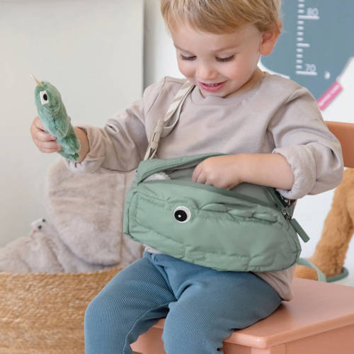 Done by Deer Quilted cross-over kids bag Croco Green Tas Polyester