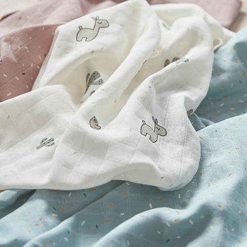 Done by Deer Swaddle 2-pack GOTS Lalee Blue Inbakerdoek