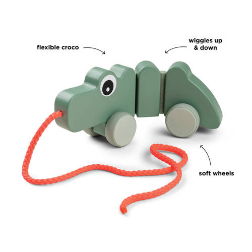 Done by Deer Pull along wiggle toy Croco Green Speeltje