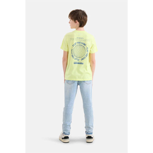Shoeby T-shirt met printopdruk geel Jongens Katoen Ronde hals Printopdruk 98 104
