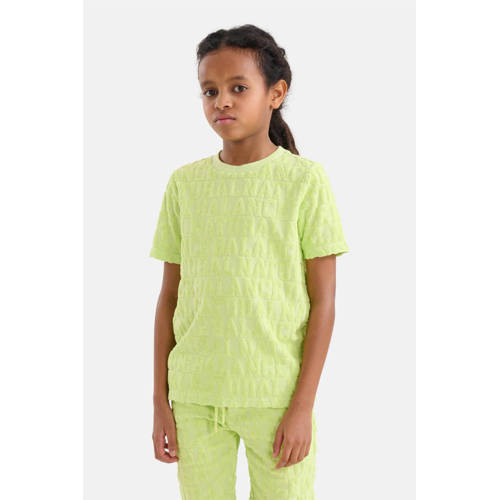 Shoeby T-shirt met all over print limegroen Jongens Katoen Ronde hals All over print 98 104
