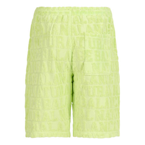 Shoeby regular fit sweatshort met all over print limegroen Jongens Katoen 110 116