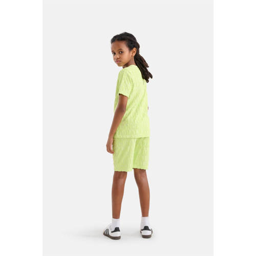 Shoeby regular fit sweatshort met all over print limegroen Jongens Katoen 98 104