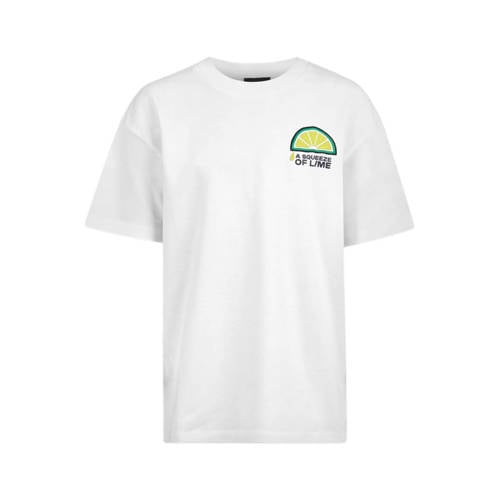 Shoeby T-shirt met printopdruk wit Jongens Katoen Ronde hals Printopdruk - 134/140