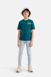 thumbnail: Donkergroene meisjes Shoeby T-shirt van katoen met backprint, korte mouwen en ronde hals
