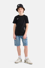 thumbnail: Zwarte jongens Shoeby T-shirt van katoen met backprint, korte mouwen en ronde hals