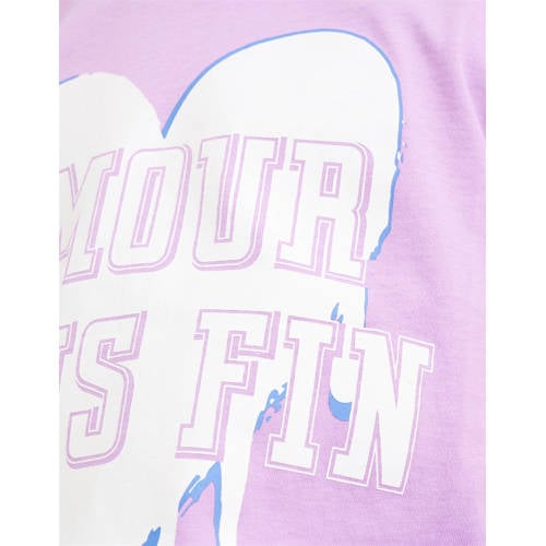 Shoeby T-shirt met printopdruk roze Meisjes Katoen Ronde hals Printopdruk 98 104