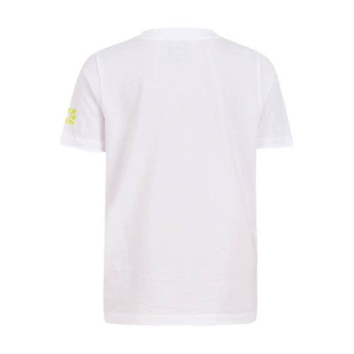 Shoeby T-shirt met printopdruk wit Bruin Jongens Katoen Ronde hals Printopdruk 98 104