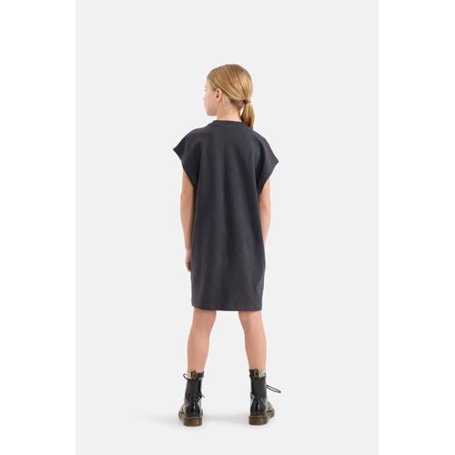 Shoeby T-shirtjurk met printopdruk zwart Meisjes Katoen Ronde hals Printopdruk 98 104
