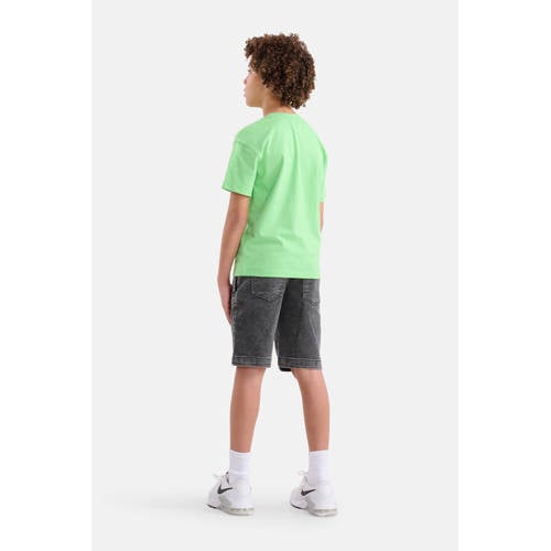 Shoeby T-shirt met printopdruk groen Jongens Katoen Ronde hals Printopdruk 98 104