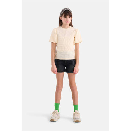 Shoeby T-shirt gebroken wit Meisjes Polyamide Ronde hals Effen 98 104