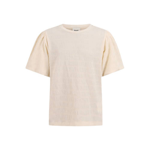Shoeby T-shirt gebroken wit Meisjes Polyamide Ronde hals Effen - 110/116