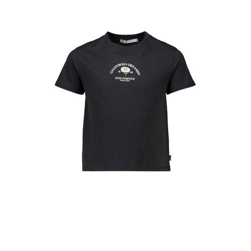 America Today T-shirt met printopdruk zwart Meisjes Katoen Ronde hals Printopdruk - 122/128