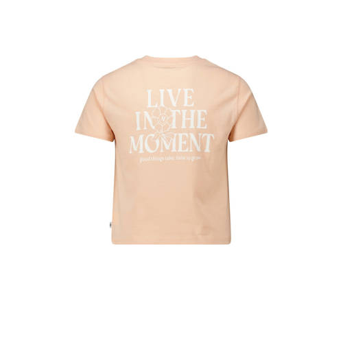 America Today T-shirt met printopdruk lichtoranje Meisjes Biologisch katoen Ronde hals 134 140