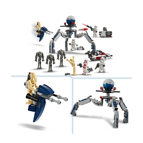 Lego Star Wars Yoda's Jedi Starfighter 75360 + 332nd Ahsoka's Clone Trooper Battle Pack 75359 + Clone Trooper 75372 & Battle Droid Battle Pack 75372