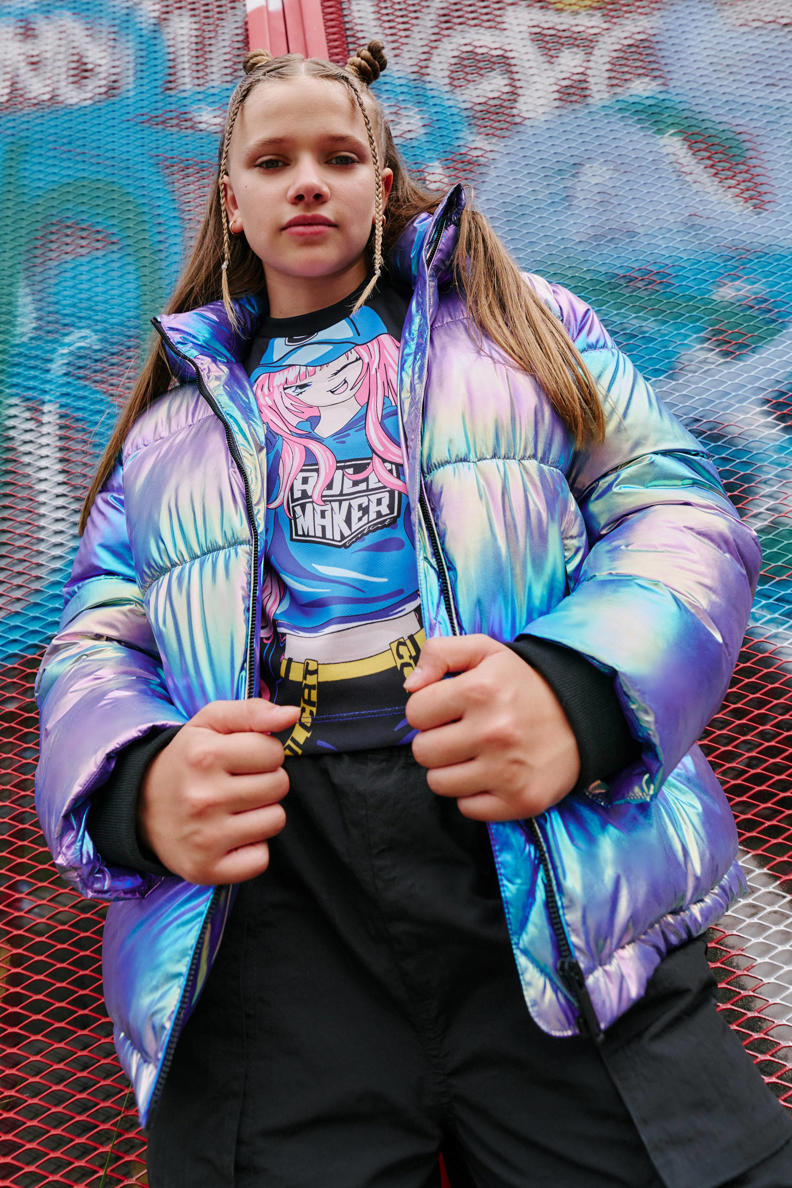 Coolcat Puffer Winterjas Jessica Metallic Oil | kleertjes.com