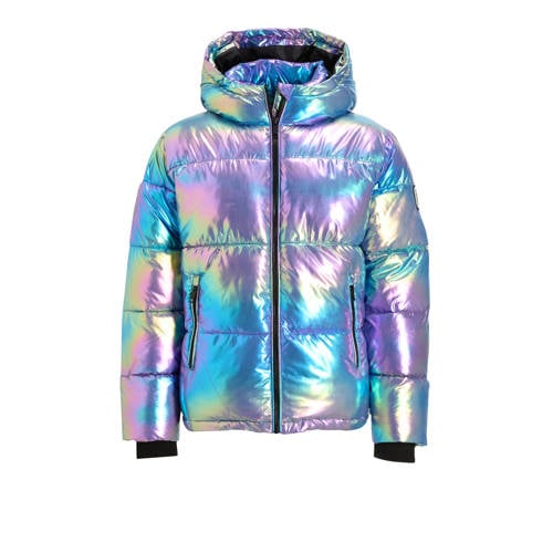 Coolcat Puffer Winterjas Jessica Metallic Oil Multi Meisjes Polyester Capuchon