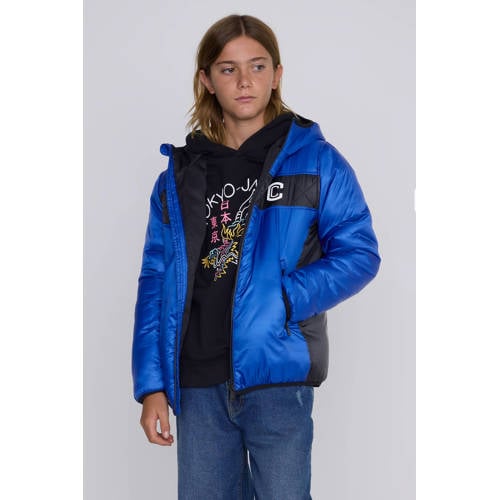 Coolcat Windjack Jayden met Contrast Blauw Jas Jongens Polyamide Capuchon
