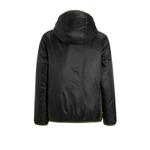 Coolcat Windjack Jayden met Contrast Groen Jas Zwart Jongens Polyamide Capuchon