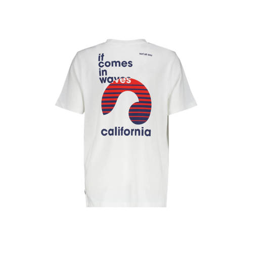 America Today T-shirt met printopdruk wit blauw Jongens Katoen Ronde hals 122 128
