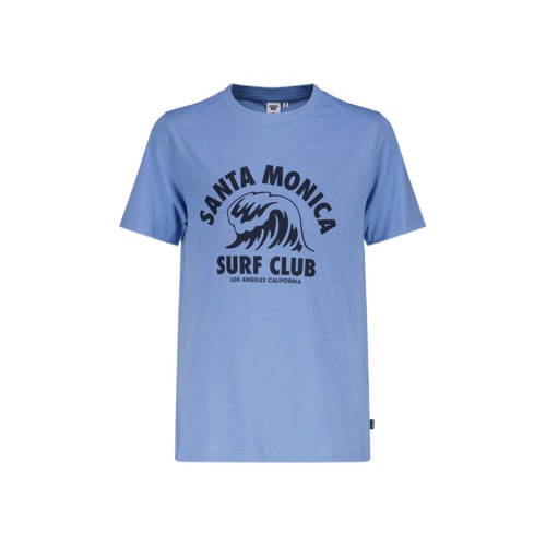America Today T-shirt met printopdruk blauw/zwart Jongens Katoen Ronde hals - 122/128