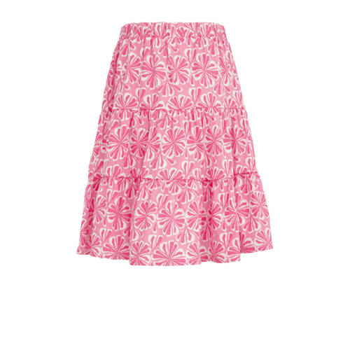 WE Fashion gebloemde rok roze wit Meisjes Katoen Bloemen 146 152