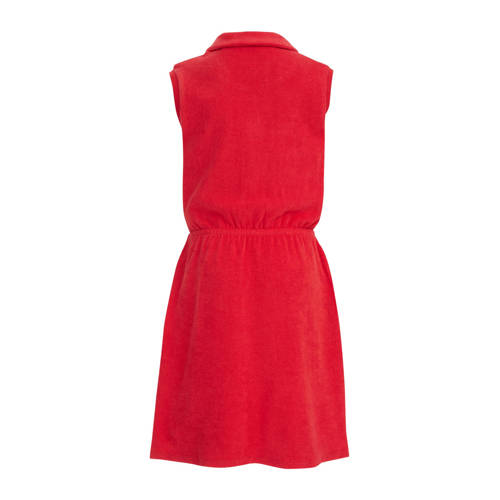 WE Fashion badstof jurk lichtroze Rood Effen 170 176